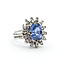 Ring Cocktail 0.42ctw Round Diamonds 4.52ct Pastel Blue Unheated Sapphire 14kw 19mm Sz6 7.49g 225100174