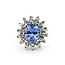 Ring Cocktail 0.42ctw Round Diamonds 4.52ct Pastel Blue Unheated Sapphire 14kw 19mm Sz6 7.49g 225100174