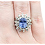 Ring Cocktail 0.42ctw Round Diamonds 4.52ct Pastel Blue Unheated Sapphire 14kw 19mm Sz6 7.49g 225100174