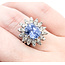 Ring Cocktail 0.42ctw Round Diamonds 4.52ct Pastel Blue Unheated Sapphire 14kw 19mm Sz6 7.49g 225100174
