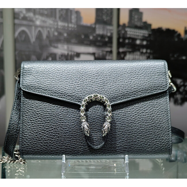 Handbag Gucci Dionysus Mini Black Leather 125115004