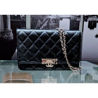 Handbag Chanel WOC On Chain Black Caviar Leather 125115026