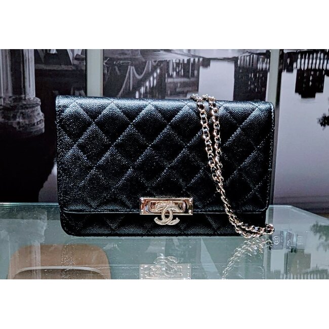 Handbag Chanel WOC On Chain Black Caviar Leather 125115026