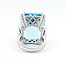Ring Cocktail 0.8ctw Round Diamonds 44.41ct Aquamarine 18kw 24mm Sz6.5 21.6g 225100136