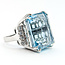 Ring Cocktail 0.8ctw Round Diamonds 44.41ct Aquamarine 18kw 24mm Sz6.5 21.6g 225100136