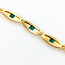 Bracelet 3-Stone Station 1.00ctw Colombian Emerald 14ky 6mm 7" 5.91g 225100090