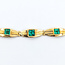 Bracelet 3-Stone Station 1.00ctw Colombian Emerald 14ky 6mm 7" 5.91g 225100090