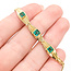 Bracelet 3-Stone Station 1.00ctw Colombian Emerald 14ky 6mm 7" 5.91g 225100090