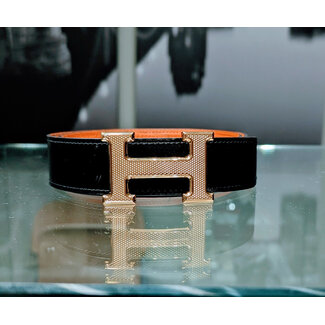 Handbag Hermes H Reversible 31 Black Orange 125115025