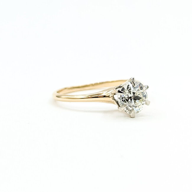 Ring Engagement .94ct Old European Diamond 14ky 2.3mm Sz6.75 2.22g 125100020