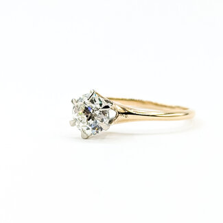 Ring Engagement .94ct Old European Diamond 14ky 2.3mm Sz6.75 2.22g 125100020