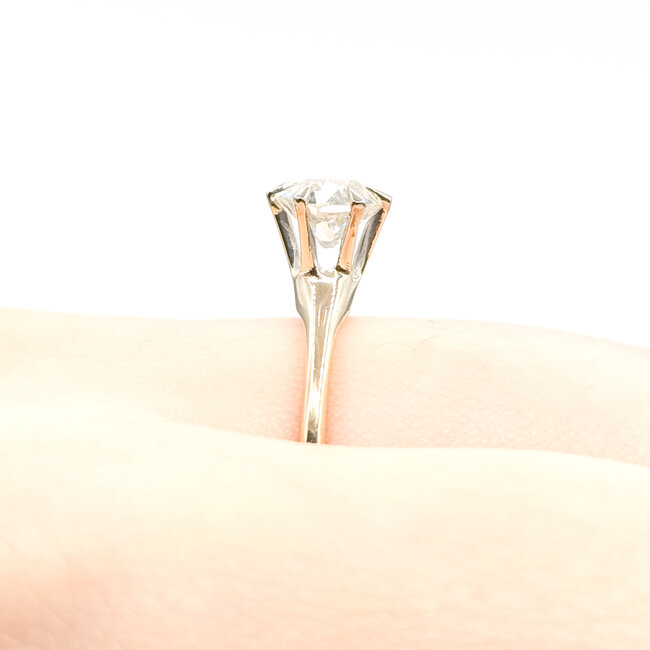 Ring Engagement .94ct Old European Diamond 14ky 2.3mm Sz6.75 2.22g 125100020