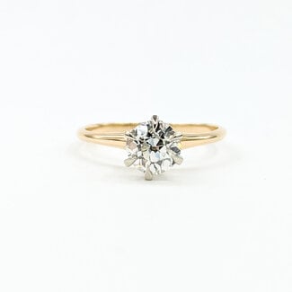 Ring Engagement .94ct Old European Diamond 14ky 2.3mm Sz6.75 2.22g 125100020