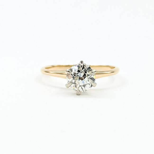 Ring Engagement .94ct Old European Diamond 14ky 2.3mm Sz6.75 2.22g 125100020