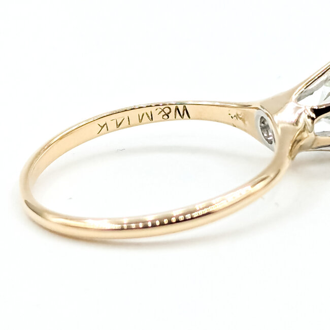 Ring Engagement .94ct Old European Diamond 14ky 2.3mm Sz6.75 2.22g 125100020