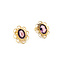 Earrings Filigree Stud Purple Glass 14ky .55x.5" 2.07g 125100029