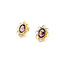Earrings Filigree Stud Purple Glass 14ky .55x.5" 2.07g 125100029