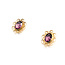Earrings Filigree Stud Purple Glass 14ky .55x.5" 2.07g 125100029
