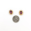 Earrings Filigree Stud Purple Glass 14ky .55x.5" 2.07g 125100029