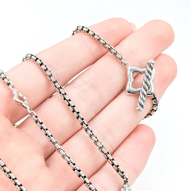 Necklace Box Link David Yurman Toggle Clasp Sterling 2.5mm 36" 41.38g 125102015