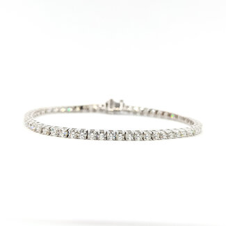 Bracelet Tennis 3ctw Round Diamonds 14kw 3mm 6.5" 9.12g 125110002