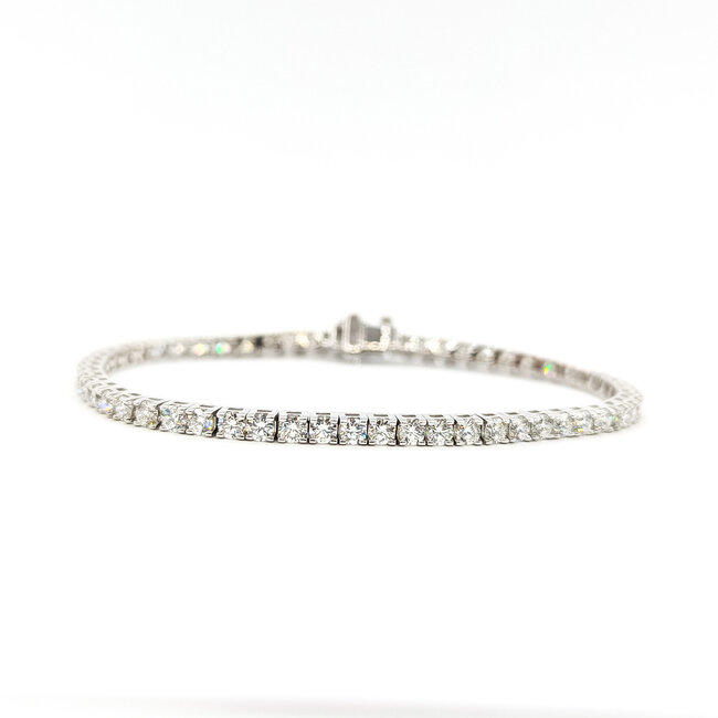 Bracelet Tennis 3ctw Round Diamonds 14kw 3mm 6.5" 9.12g 125110002