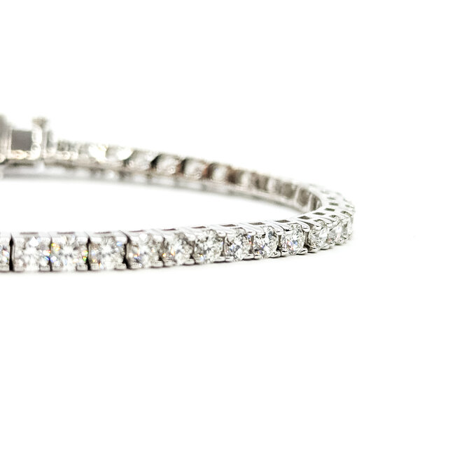 Bracelet Tennis 3ctw Round Diamonds 14kw 3mm 6.5" 9.12g 125110002