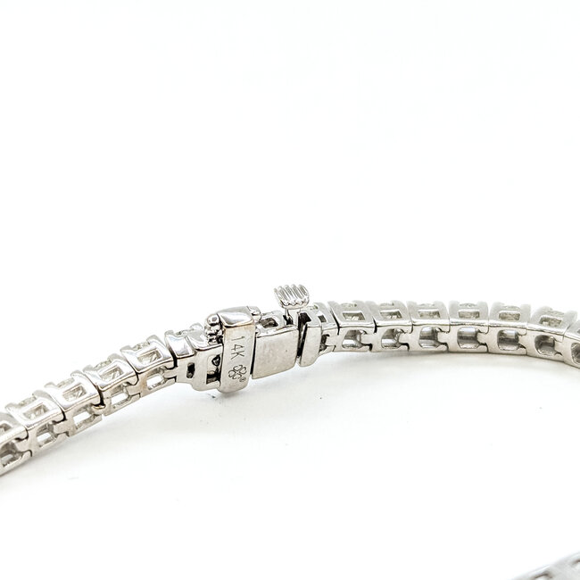 Bracelet Tennis 3ctw Round Diamonds 14kw 3mm 6.5" 9.12g 125110002