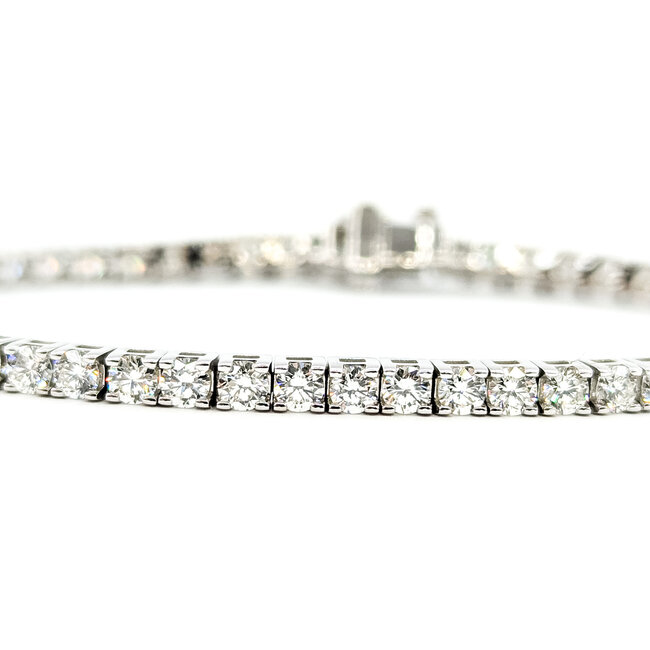 Bracelet Tennis 3ctw Round Diamonds 14kw 3mm 6.5" 9.12g 125110002