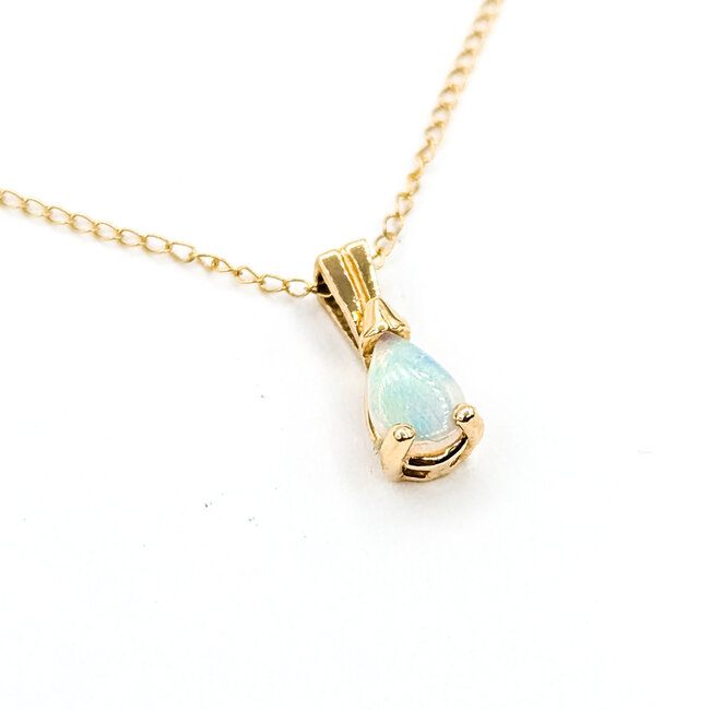 Pendant Solitaire Opal 14ky 11mm 18" 1.2g 125110010
