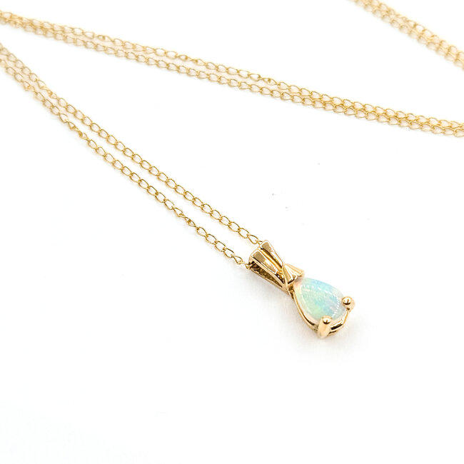Pendant Solitaire Opal 14ky 11mm 18" 1.2g 125110010