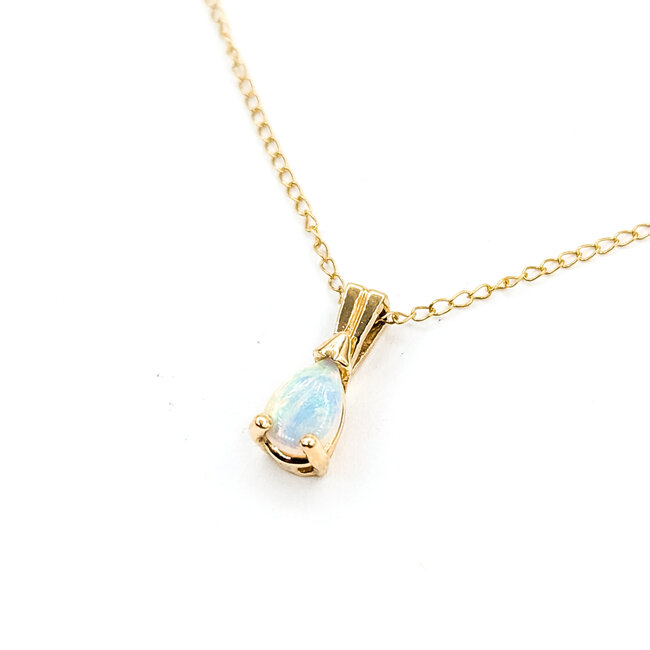 Pendant Solitaire Opal 14ky 11mm 18" 1.2g 125110010
