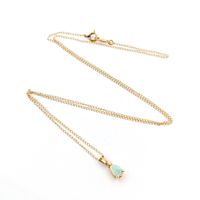 Pendant Solitaire Opal 14ky 11mm 18" 1.2g 125110010