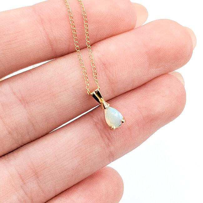 Pendant Solitaire Opal 14ky 11mm 18" 1.2g 125110010