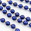 Necklace Alternating Beaded 8mm Lapis 14ky 19.3mm 3.2g 125110012