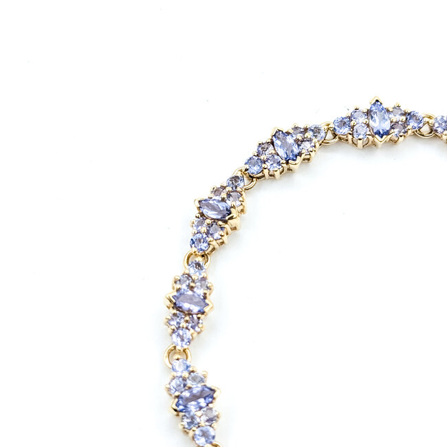 Bracelet Cluster 8.25ctw Tanzanite 14ky 5.5mm 7.5" 9.8g 125110014