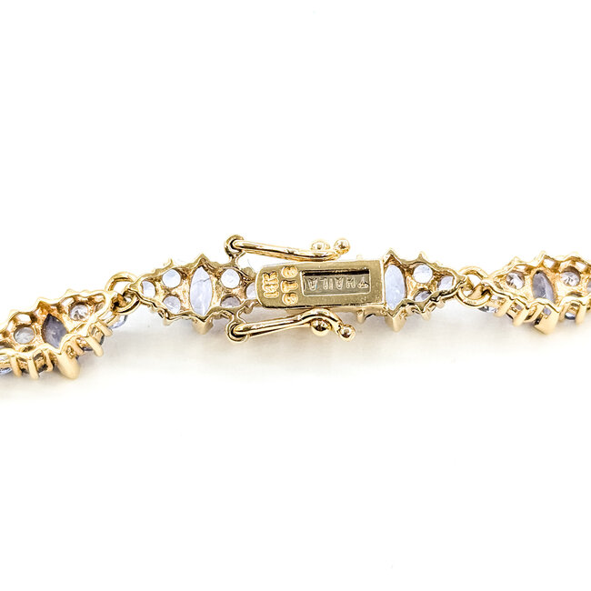 Bracelet Cluster 8.25ctw Tanzanite 14ky 5.5mm 7.5" 9.8g 125110014