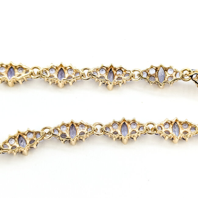 Bracelet Cluster 8.25ctw Tanzanite 14ky 5.5mm 7.5" 9.8g 125110014