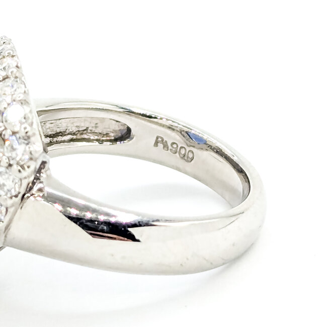 Ring Cocktail 1.54ctw Round Diamonds 4.45ct Purple Tanzanite 900pt 18x16.5mm Sz6 11.08g 125110016