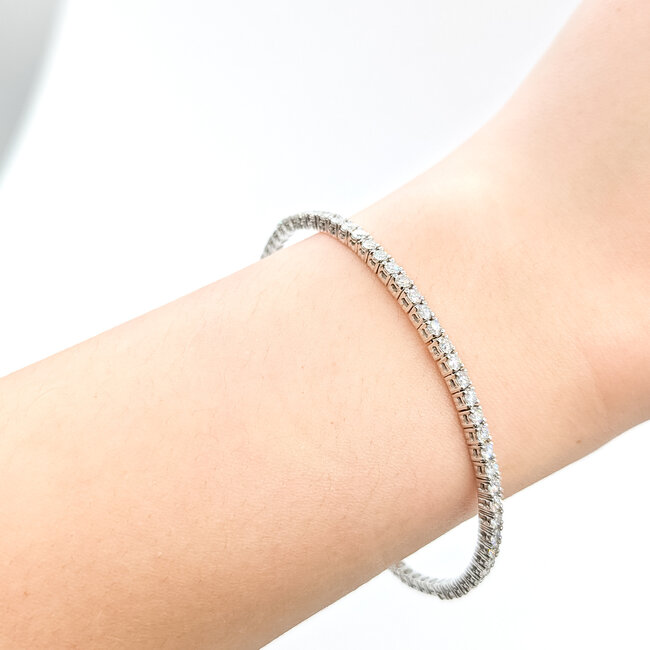 Bracelet Bangle 1.75ctw Round Diamonds 18kw 2.7mm 7.25" 11.23g 225090037