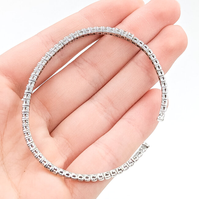 Bracelet Bangle 1.75ctw Round Diamonds 18kw 2.7mm 7.25" 11.23g 225090037