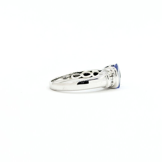 Ring Half-Bezel .12ctw Round Diamonds 1.36ct Tanzanite 14kw 8mm Sz7 3.52g 225100019
