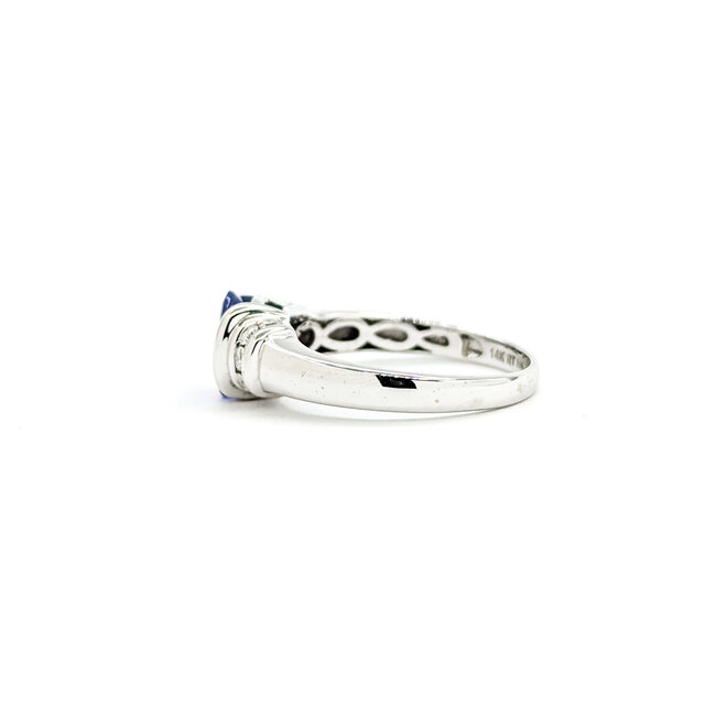Ring Half-Bezel .12ctw Round Diamonds 1.36ct Tanzanite 14kw 8mm Sz7 3.52g 225100019