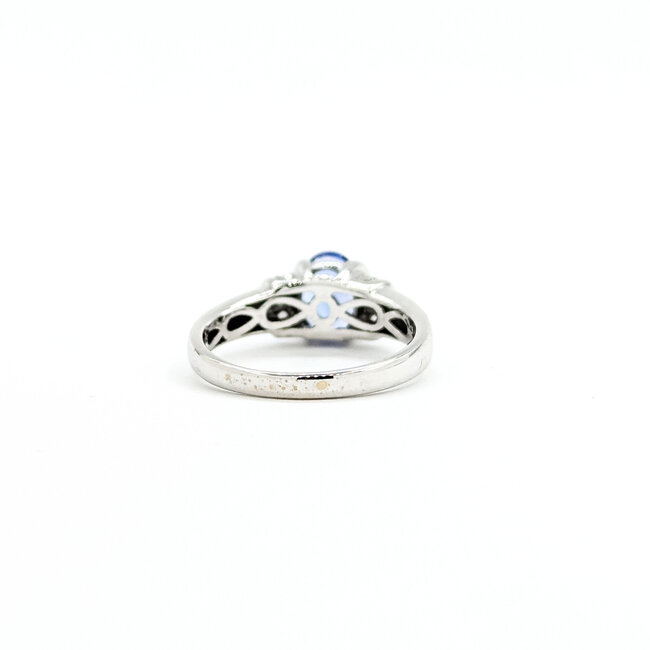 Ring Half-Bezel .12ctw Round Diamonds 1.36ct Tanzanite 14kw 8mm Sz7 3.52g 225100019