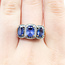 Ring 3-Stone .25ctw Round Diamonds 3.15ct Tanzanite 14ky 11.45mm Sz8 4.64g 225100021