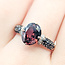 Ring Pave .54ctw Black/White Diamonds 3.36ct Garnet 10kr 11.85mm Sz11 3.68g 225100031