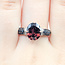 Ring Pave .54ctw Black/White Diamonds 3.36ct Garnet 10kr 11.85mm Sz11 3.68g 225100031