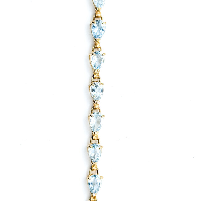 Bracelet Tennis 7ctw Sky Blue Aquamarine 14ky 4.2mm 7.25" 6.55g 125100035