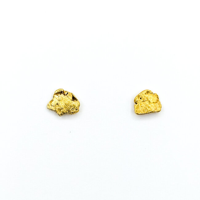 Earrings Gold Nugget 14kt Post 22ky 9.3x8.2mm 3.38g 225100071