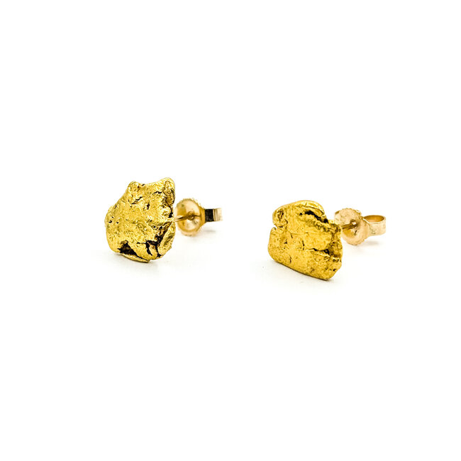 Earrings Gold Nugget 14kt Post 22ky 9.3x8.2mm 3.38g 225100071